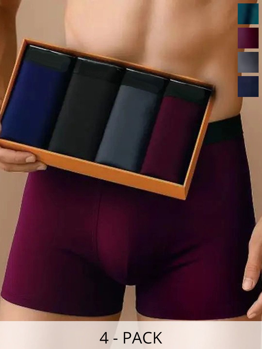 CAVENDERS Men Pack of 4 Boxer-Style Briefs-picture-40