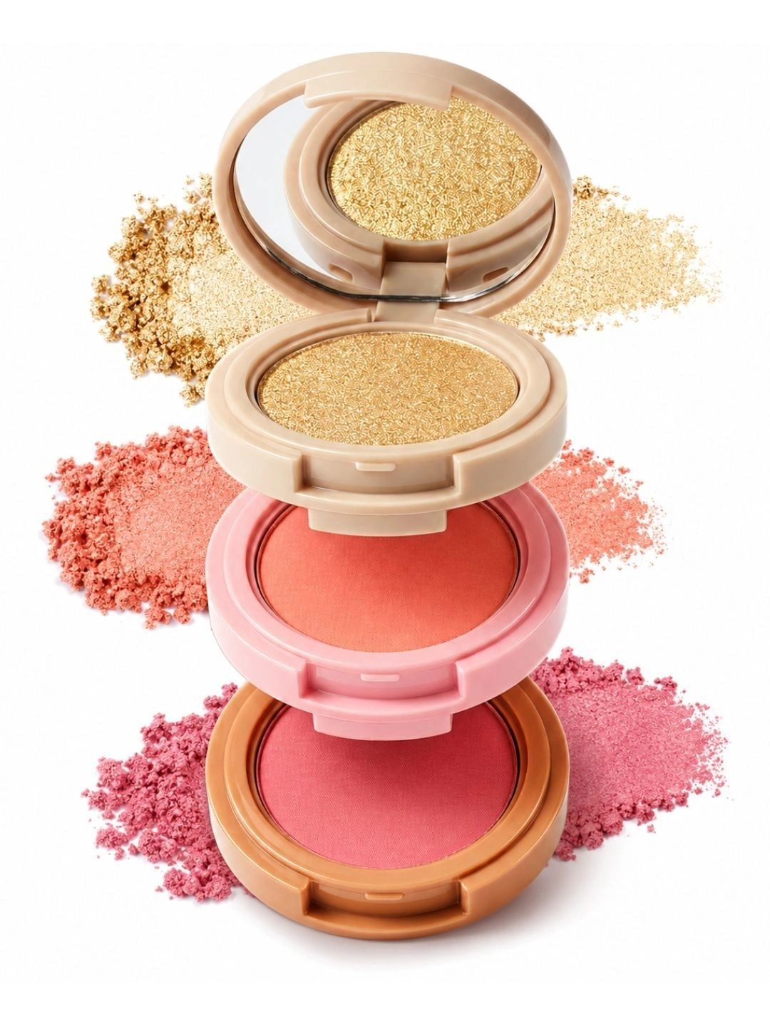 Huda Girl 3 In 1 Blush Palette With Highlighter - Soft Glam Blusher-picture-13