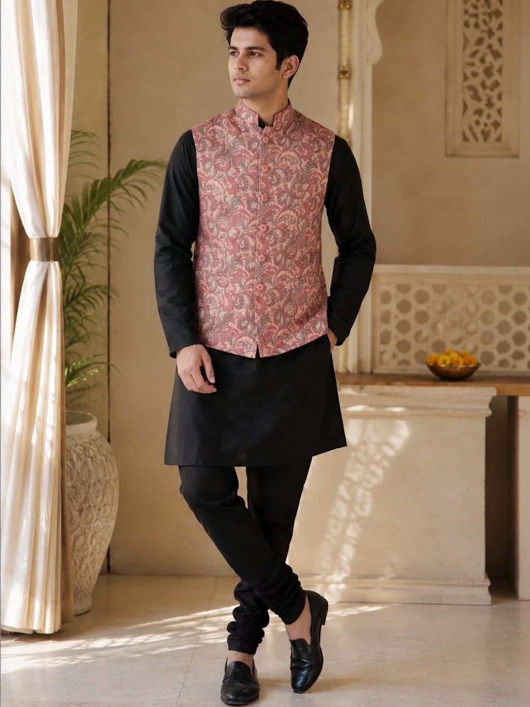VASTRA BY LARA Printed Polyester Woven Nehru Jackets-picture-29