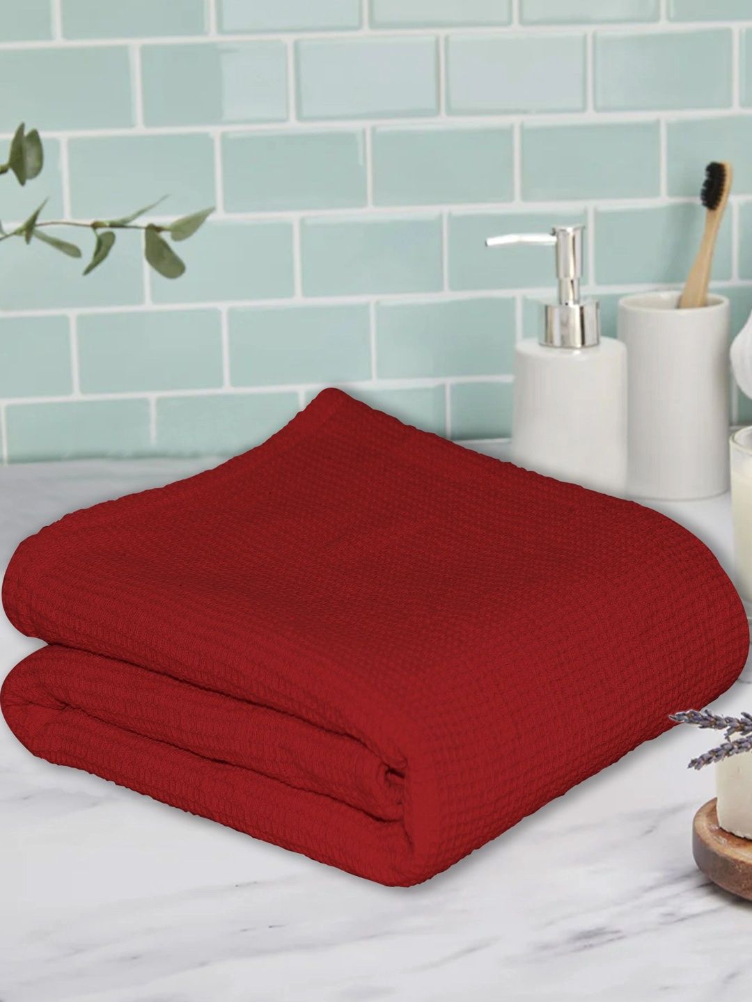 HOME COLORS.IN Red 1 Cotton 150 GSM Bath Towel-image-41