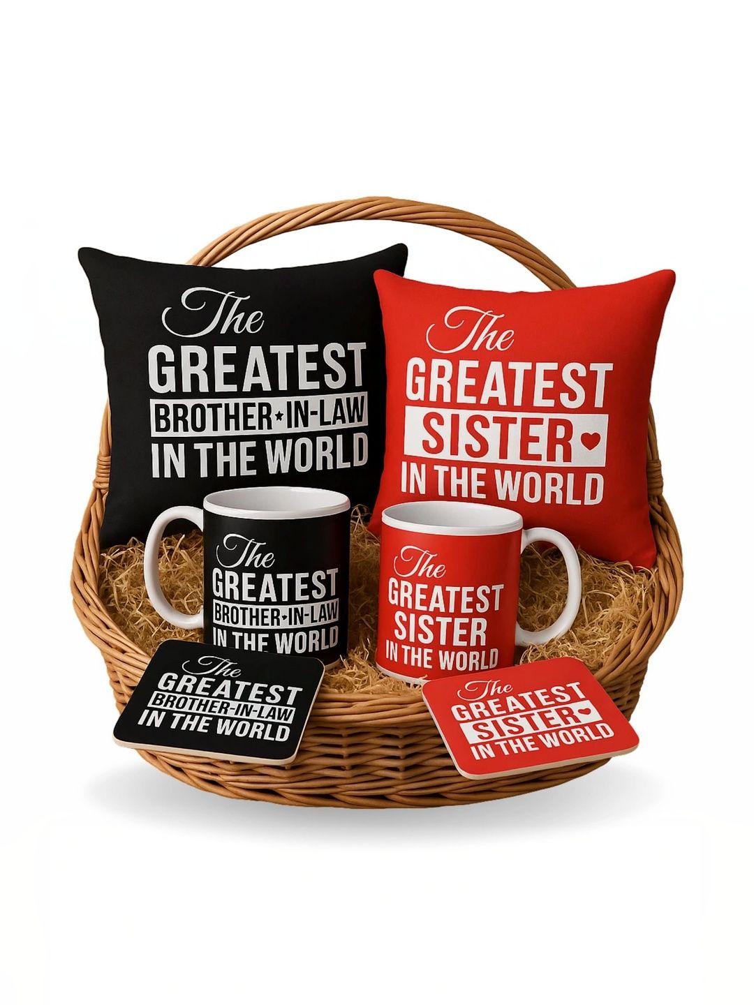 THEYAYACAFE 6-Pieces Black & Red Printed Home Gift Sets-picture-13