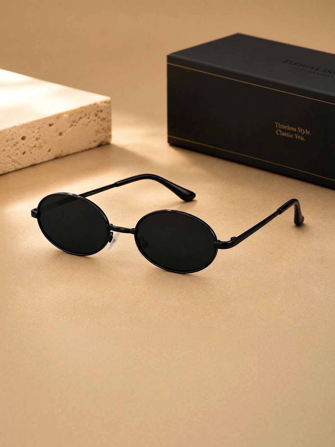 LIZA ANGEL Unisex Black Lens & Black Round Sunglasses with-image-39