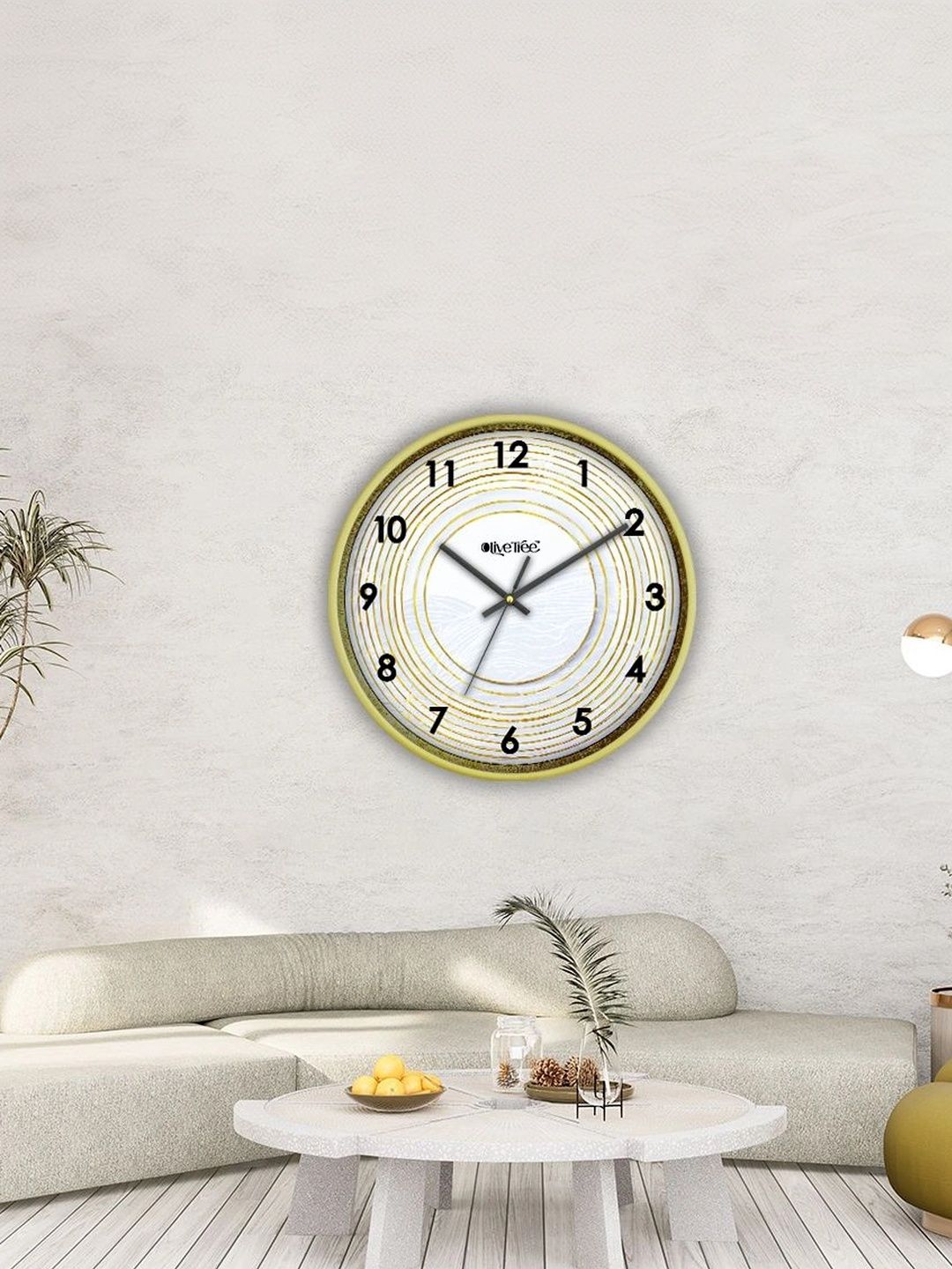 OLIVE TREE Gold-Toned Printed Wall Clock-image-30