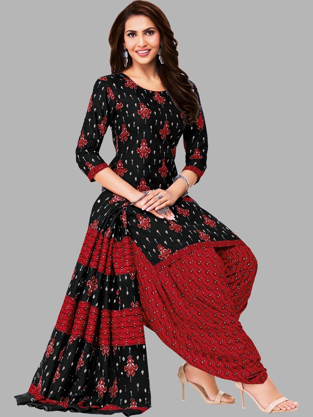 shree jeenmata collection Printed Pure Cotton Unstitched Dress Material-image-40