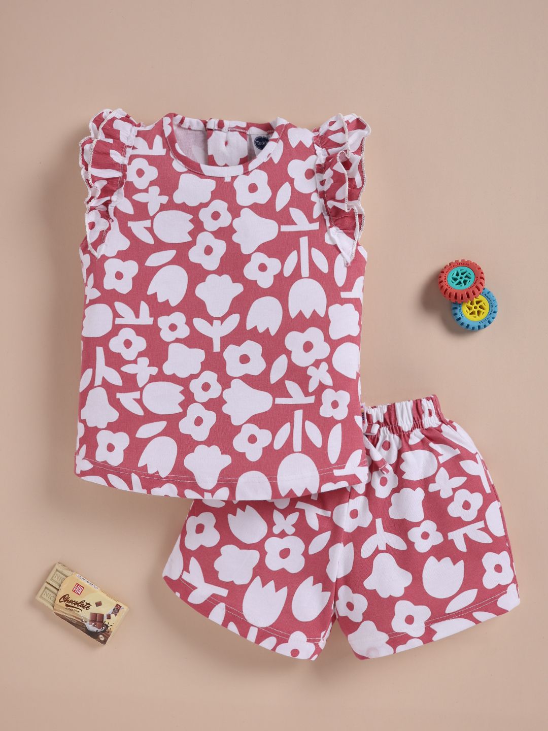 Teddy Girls Printed Top with Shorts-picture-33