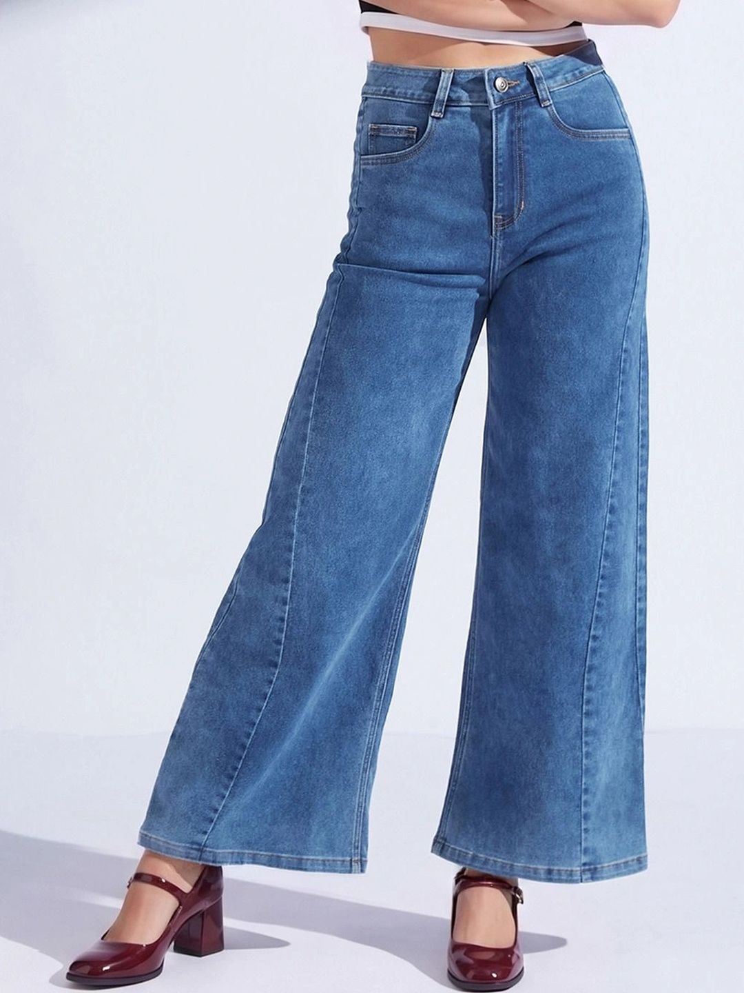Miss Chase Women Wide Leg High-Rise Light Fade Jeans-picture-30