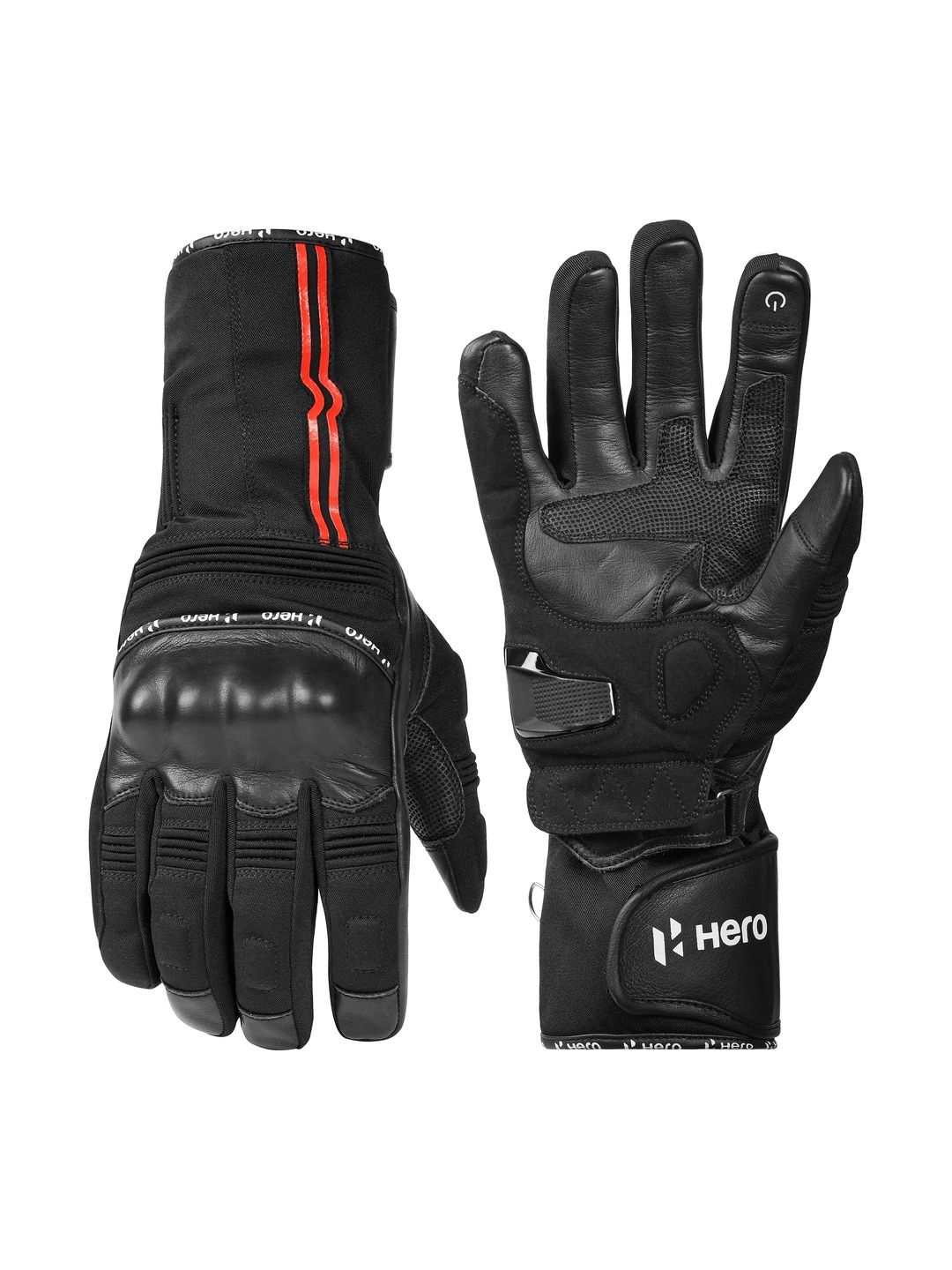 Hero MotoCorp Men Patterned Leather Riding Gloves-image-46
