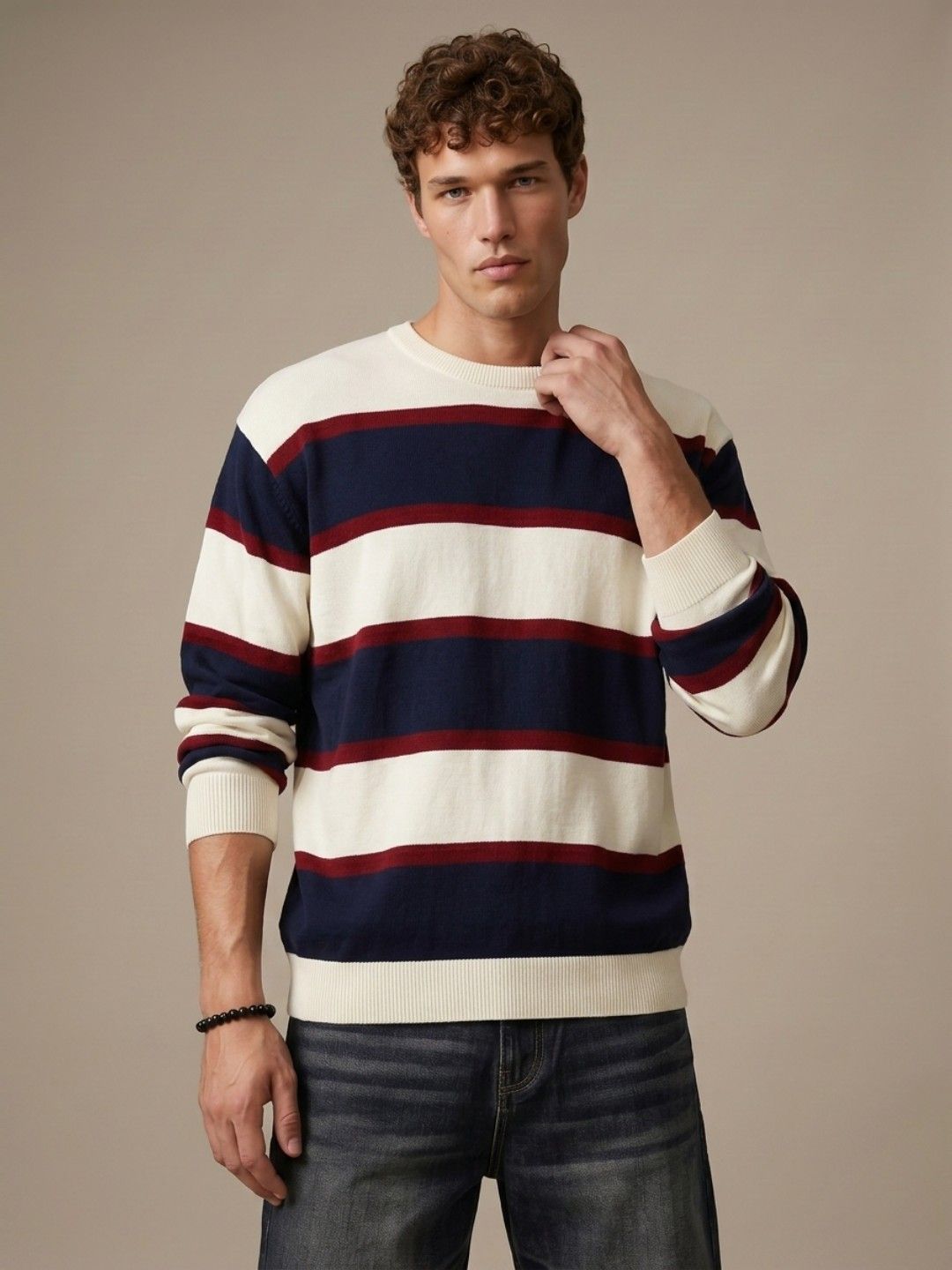 glitchez Striped Knitted Pullover-picture-52