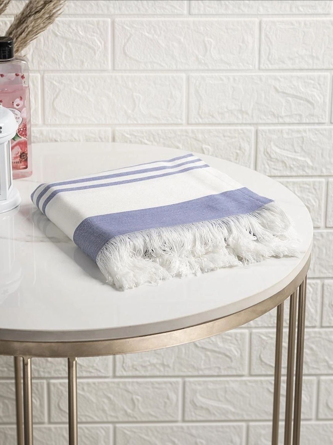wakefit Navy Blue & White 1 Striped Bamboo 200 GSM Bath Towel-image-20