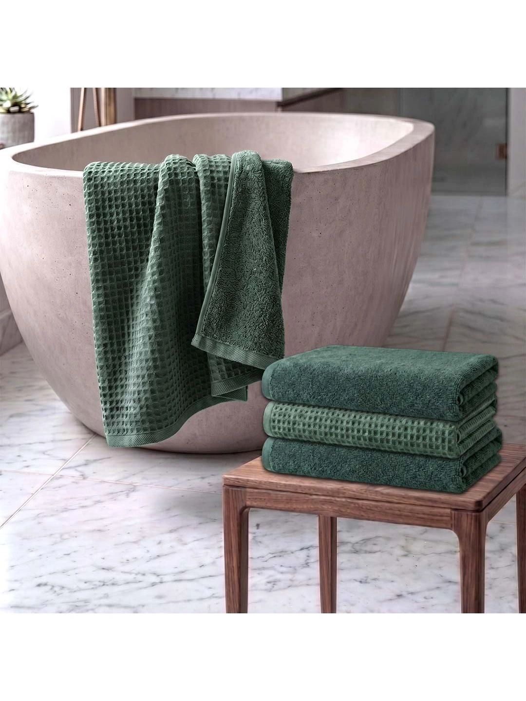 Athom Living Green 4 Cotton 450 GSM Bath Towel-picture-53