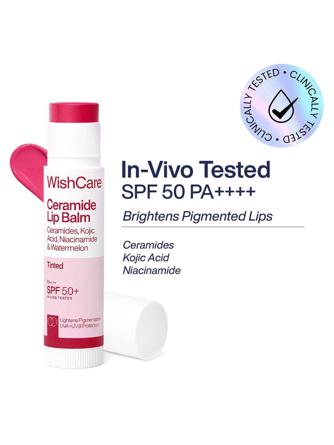 WishCare Ceramide Tinted Lip Balm With SPF50 PA+++ - 5g
