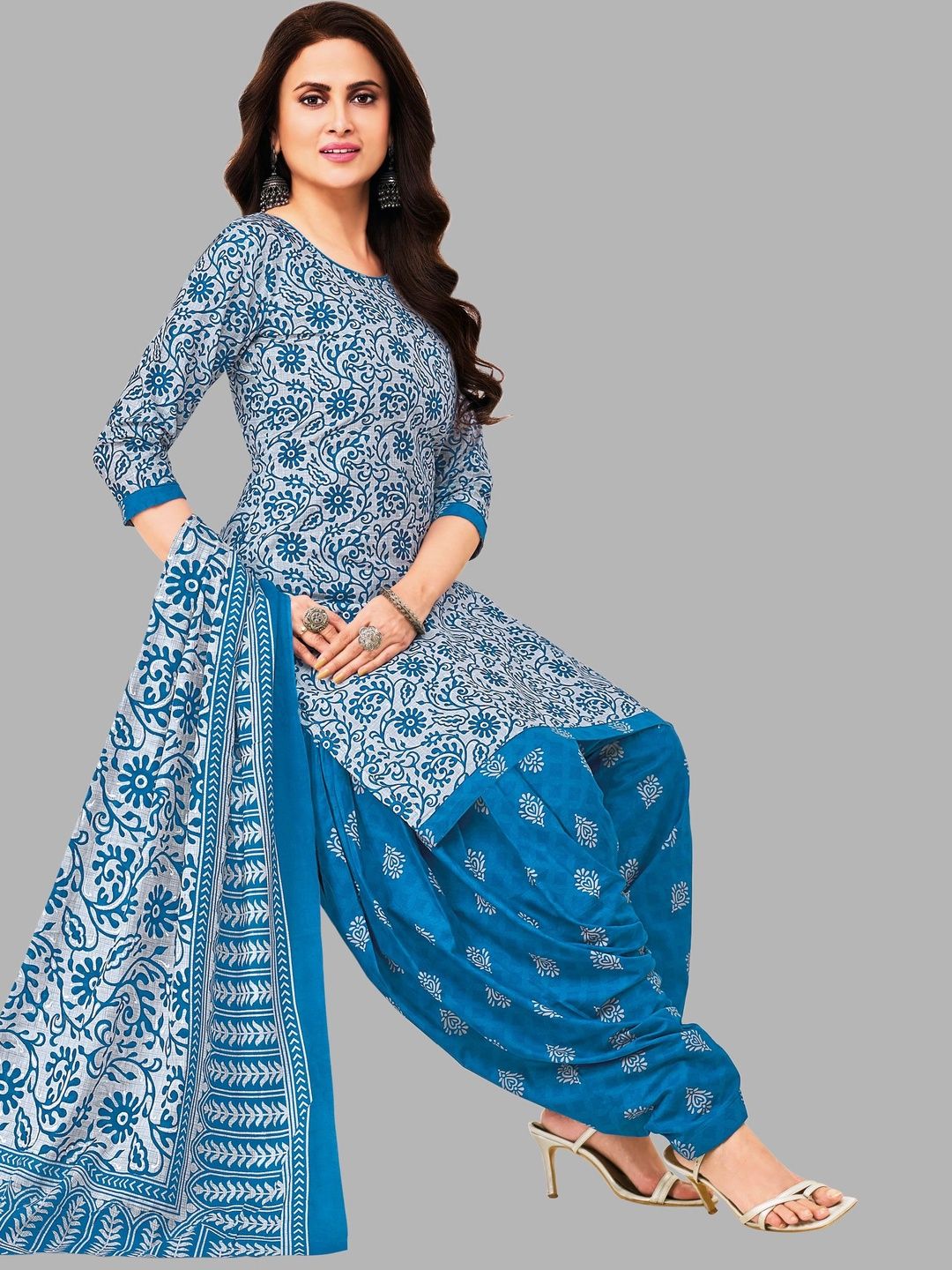 shree jeenmata collection Printed Pure Cotton Unstitched Dress Material-image-39