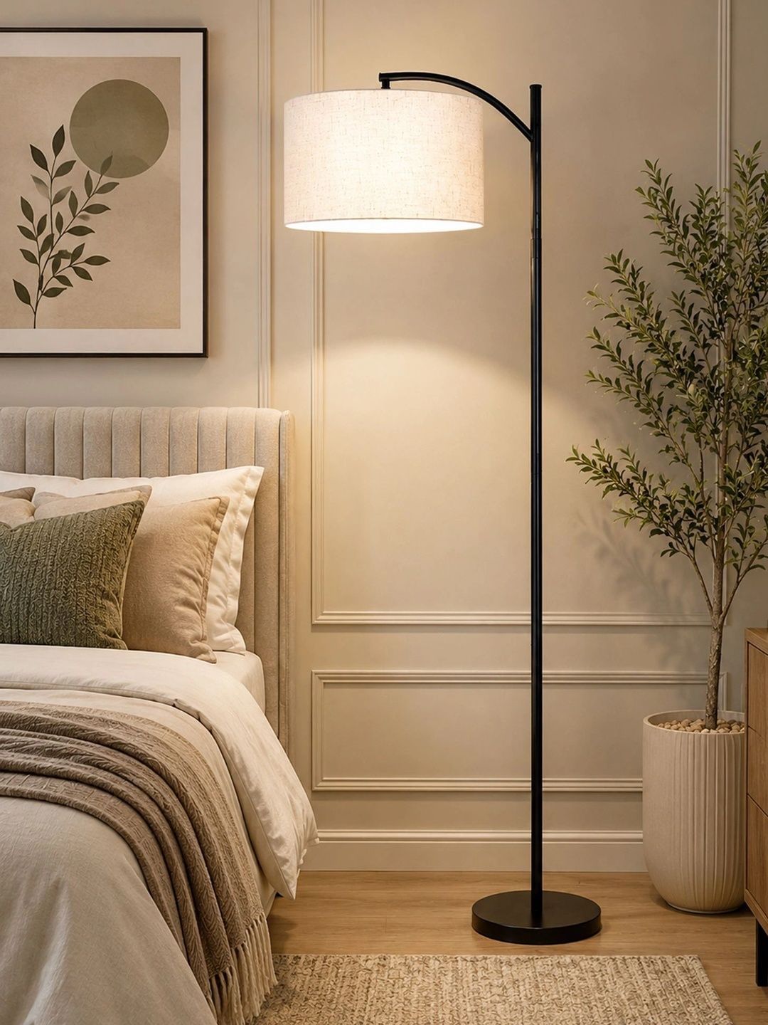 Glowhere Stambh Off White Metal Cylinder Floor Lamps-picture-17
