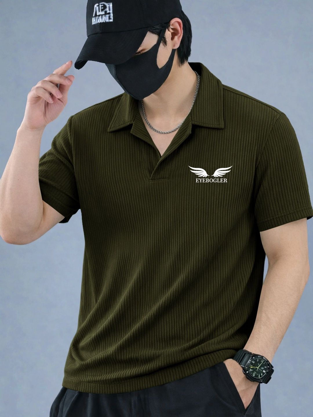 Eyebogler Men Printed Polo Collar T-shirt-picture-43