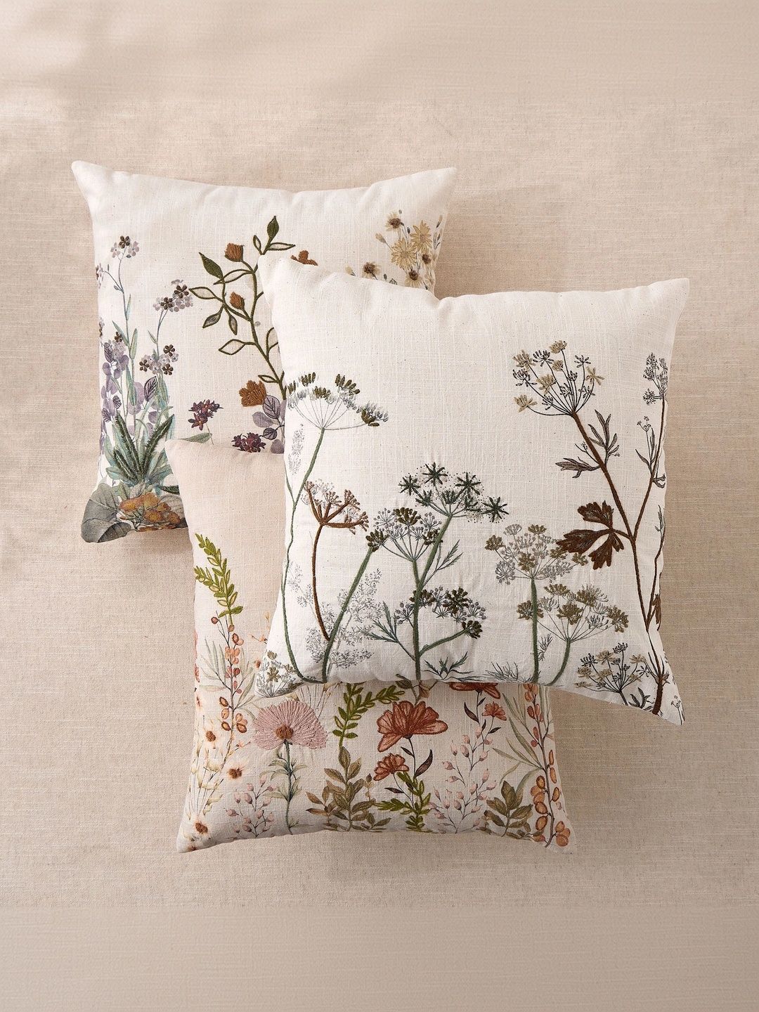 Home Centre Beige Floral Square Cushion Covers-picture-53