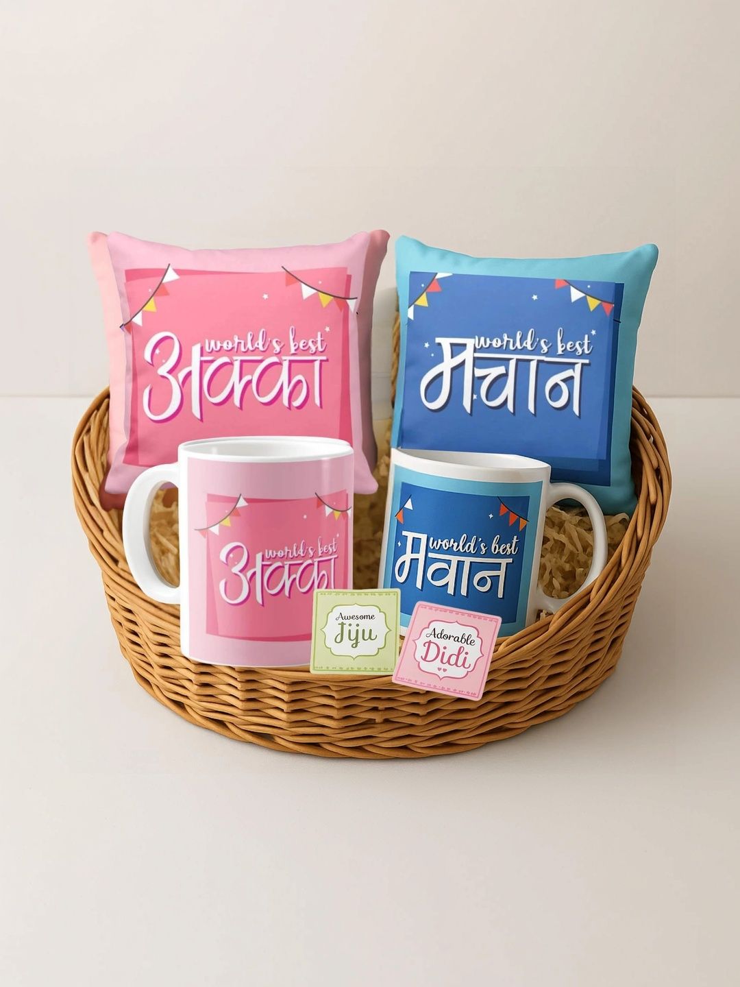 THEYAYACAFE 6-Pieces Pink & Blue Printed Home Gift Sets-picture-10