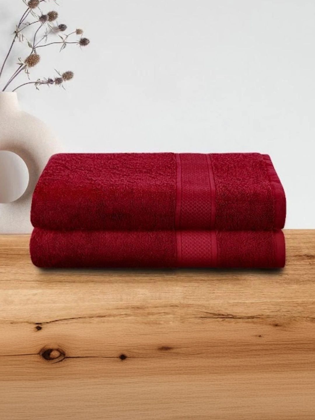 wakefit Red 2 Terry Cotton 500 GSM Bath Towel-image-33