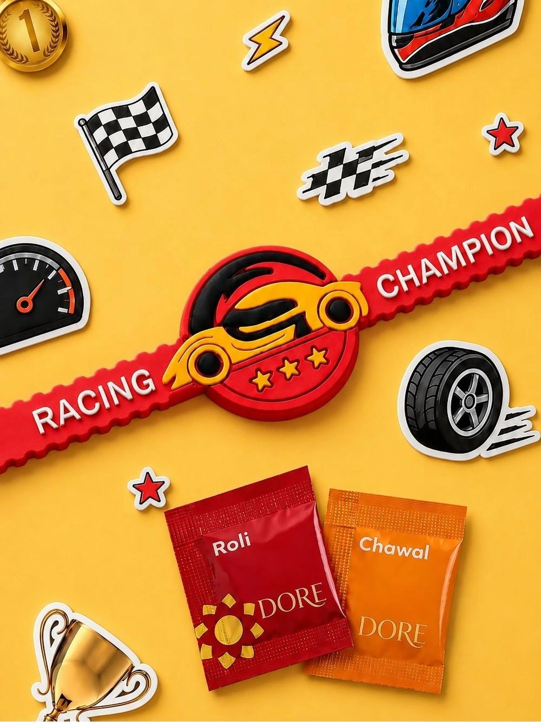 Dore Kids Racing Champion Wraparound Rakhi-picture-58