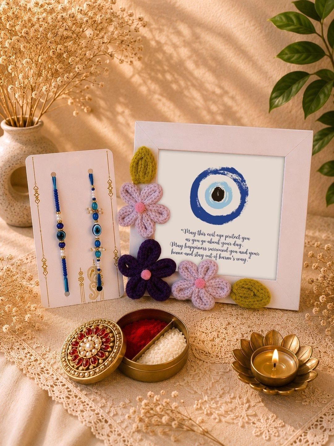 Giftii Evil Eye Rakhi with Crochet Frame-image-4