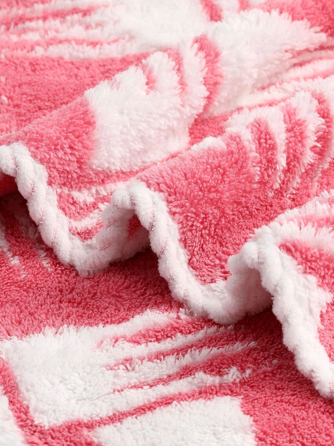 Story@home Pink & White 3 Piece Printed Cotton 500 GSM Towel Set-picture-52