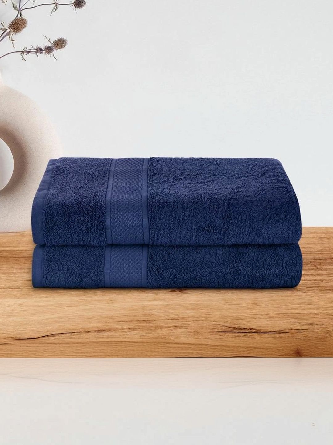 wakefit Navy Blue 2 Terry Cotton 500 GSM Bath Towel-picture-42