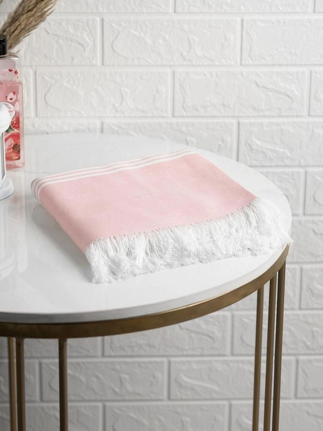 wakefit Pink & White 1 Striped Bamboo 200 GSM Bath Towel-picture-24