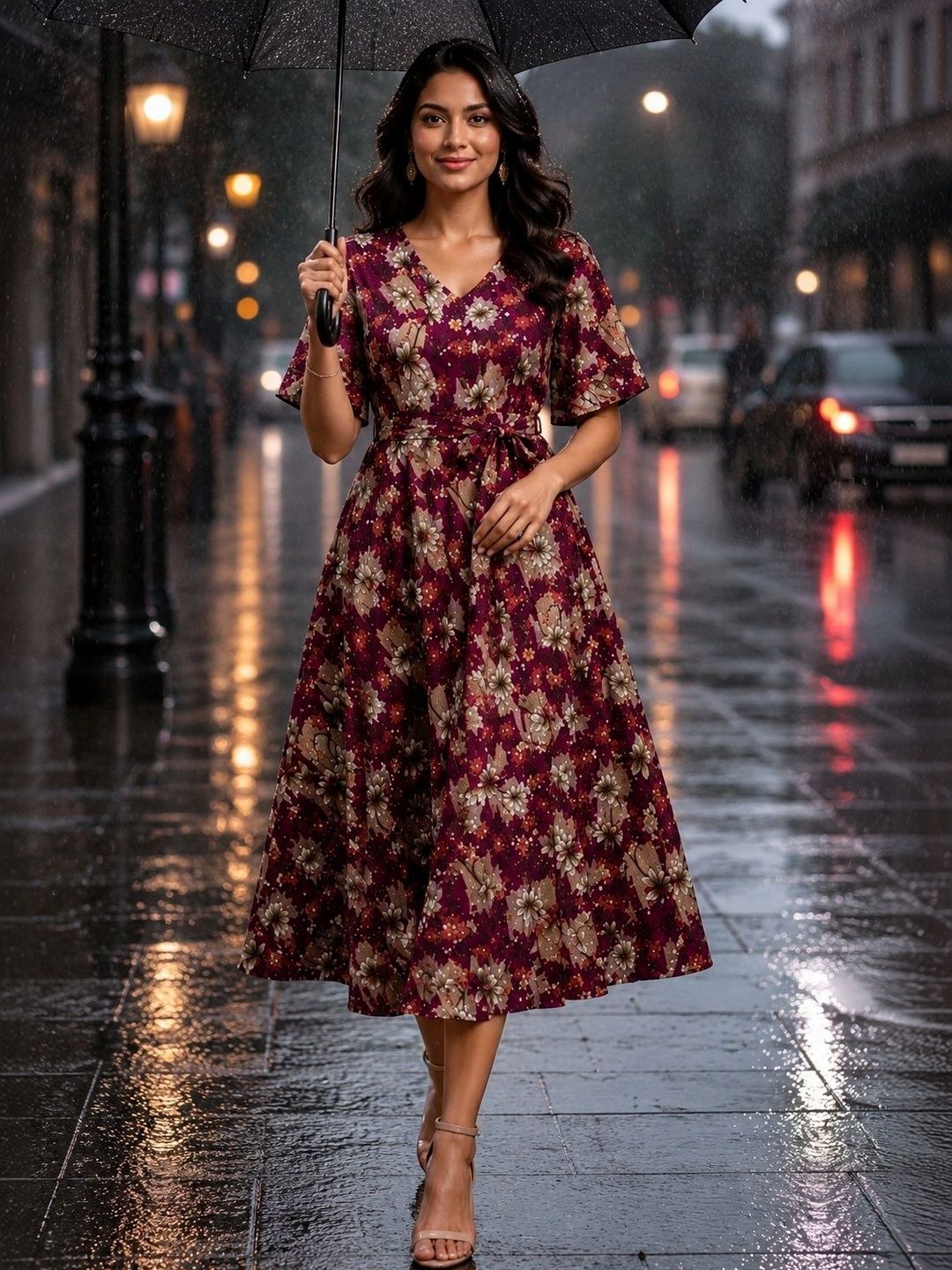 Moda Rapido Print A-Line Dress