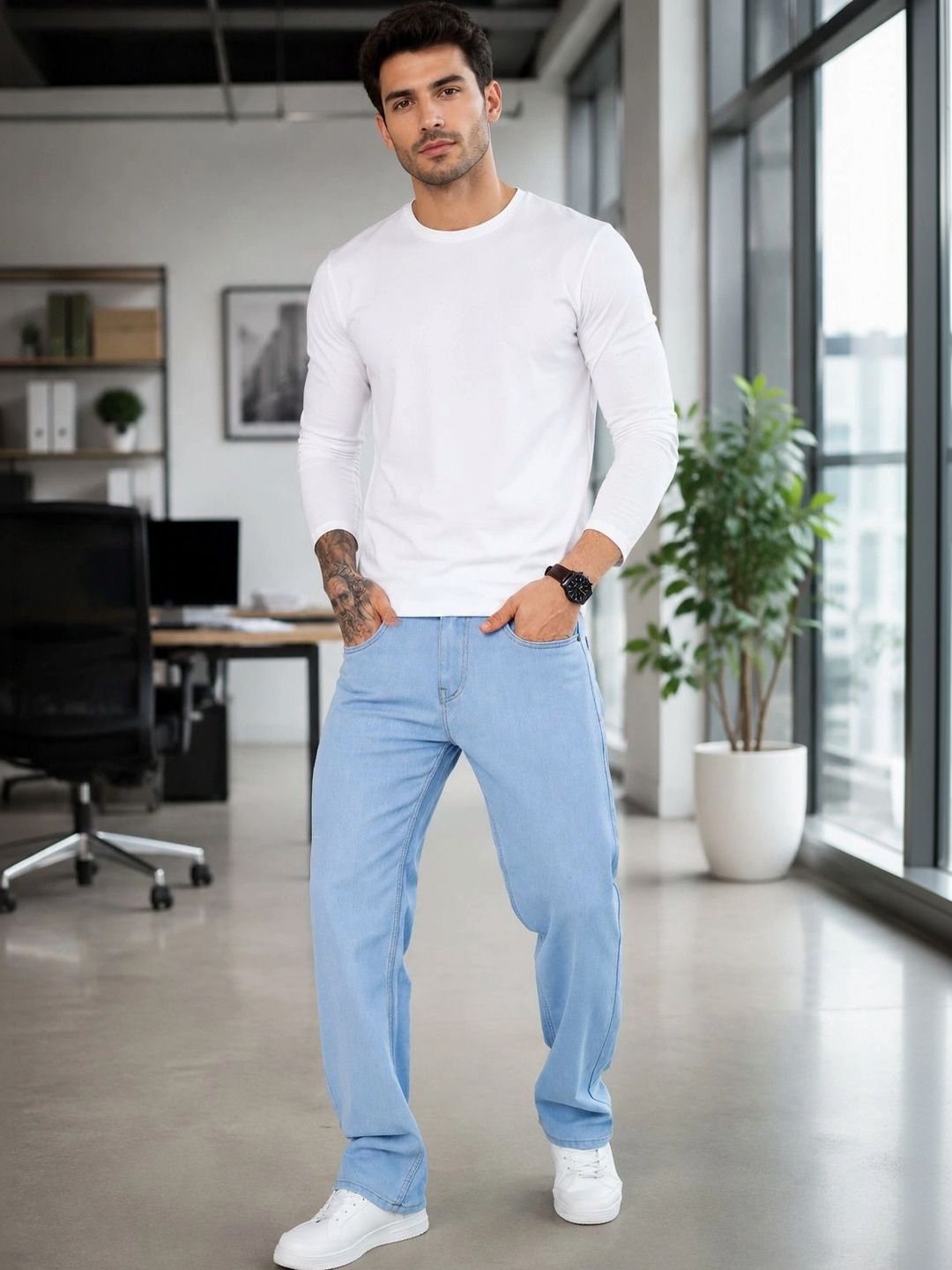 DENIMLOOK Men Relaxed Fit Mid-Rise Stretchable Jeans