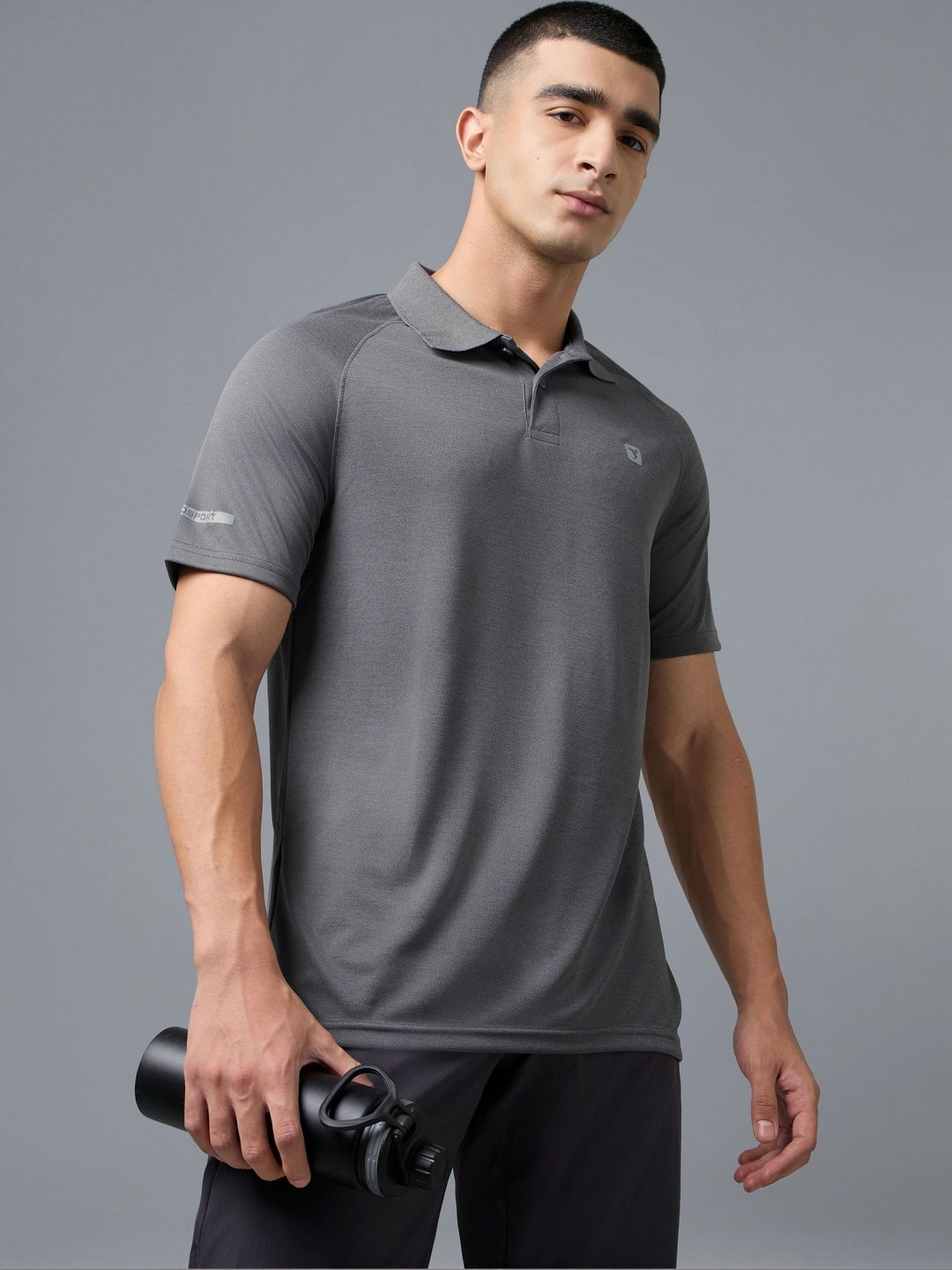 Technosport Men Brand Logo Polo Collar Pockets Slim Fit T-shirt-picture-13