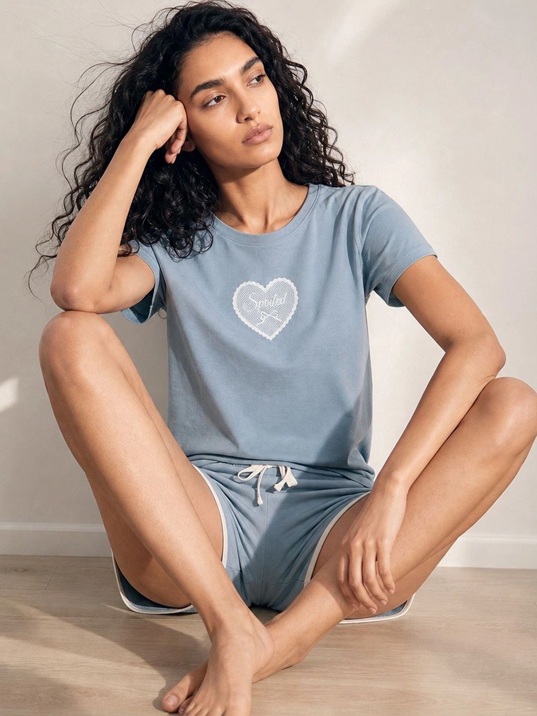 Ginger by Lifestyle Printed Cotton Round Neck Lounge T-shirt-picture-18