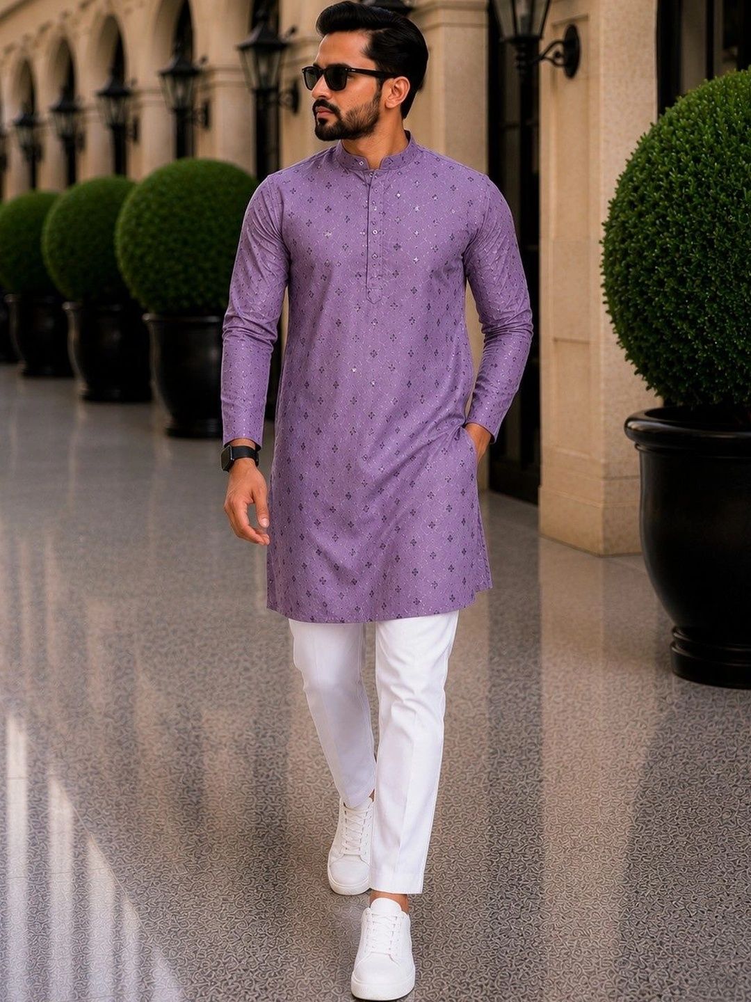 SKYWORRIX Men Geometric Printed Kurta-picture-39