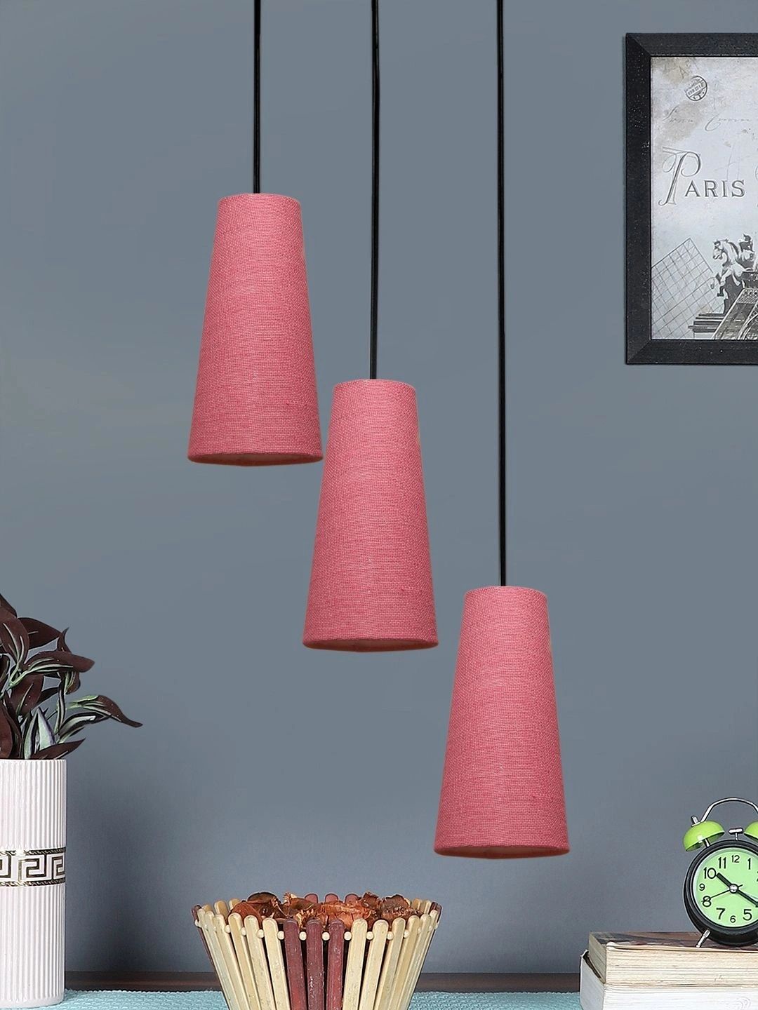 Myntra Elegant Homes Pink Textured Ceiling Lamp-picture-21