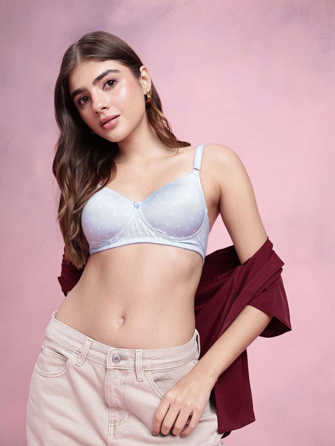 DressBerry Polka Dot Printed Bra - Medium Coverage Lightly Padded-picture-25
