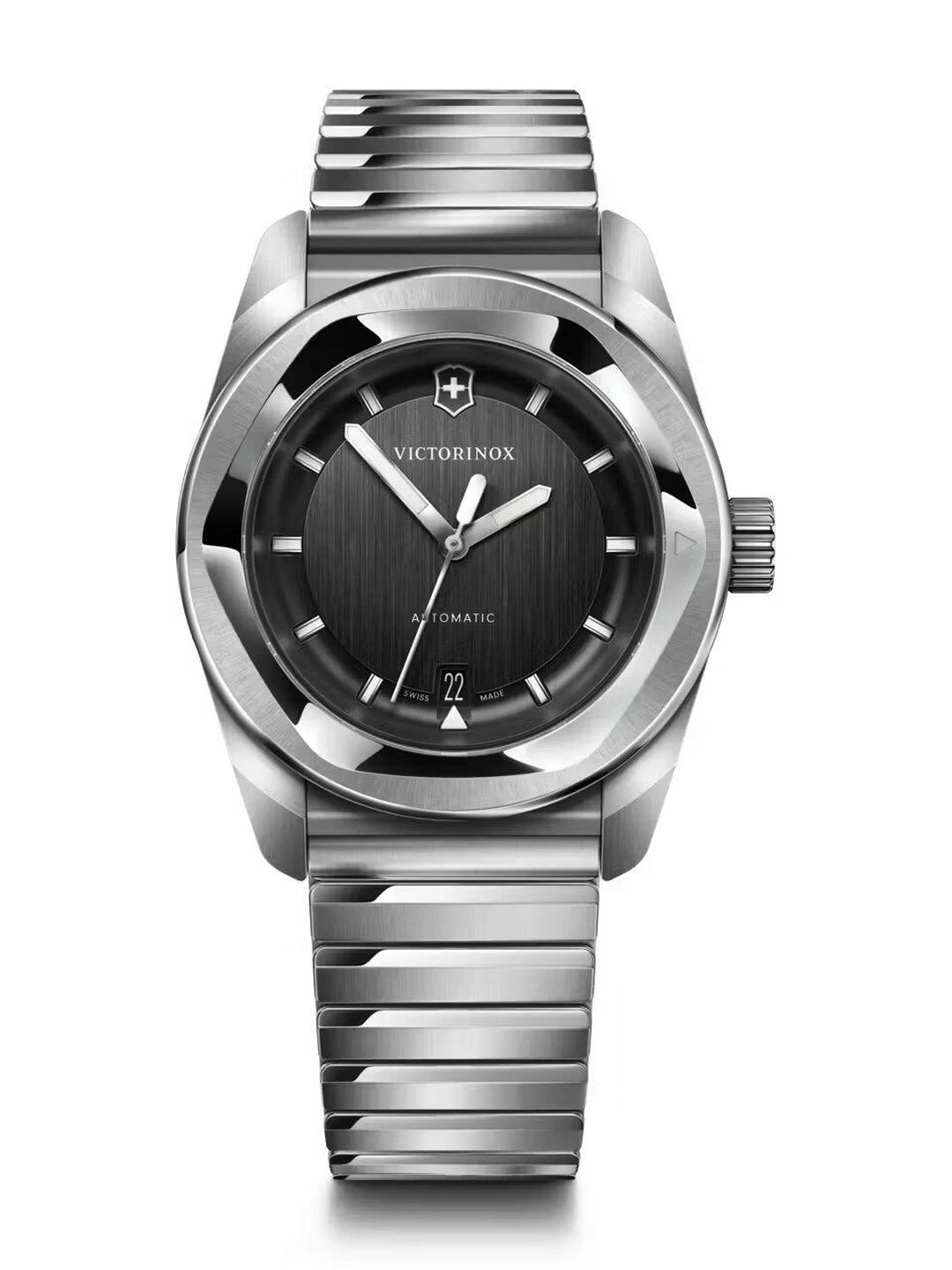 Victorinox Unisex Dial & Stainless Steel Bracelet Style Straps Analogue Date Aperture Automatic Motion Watch-image-12