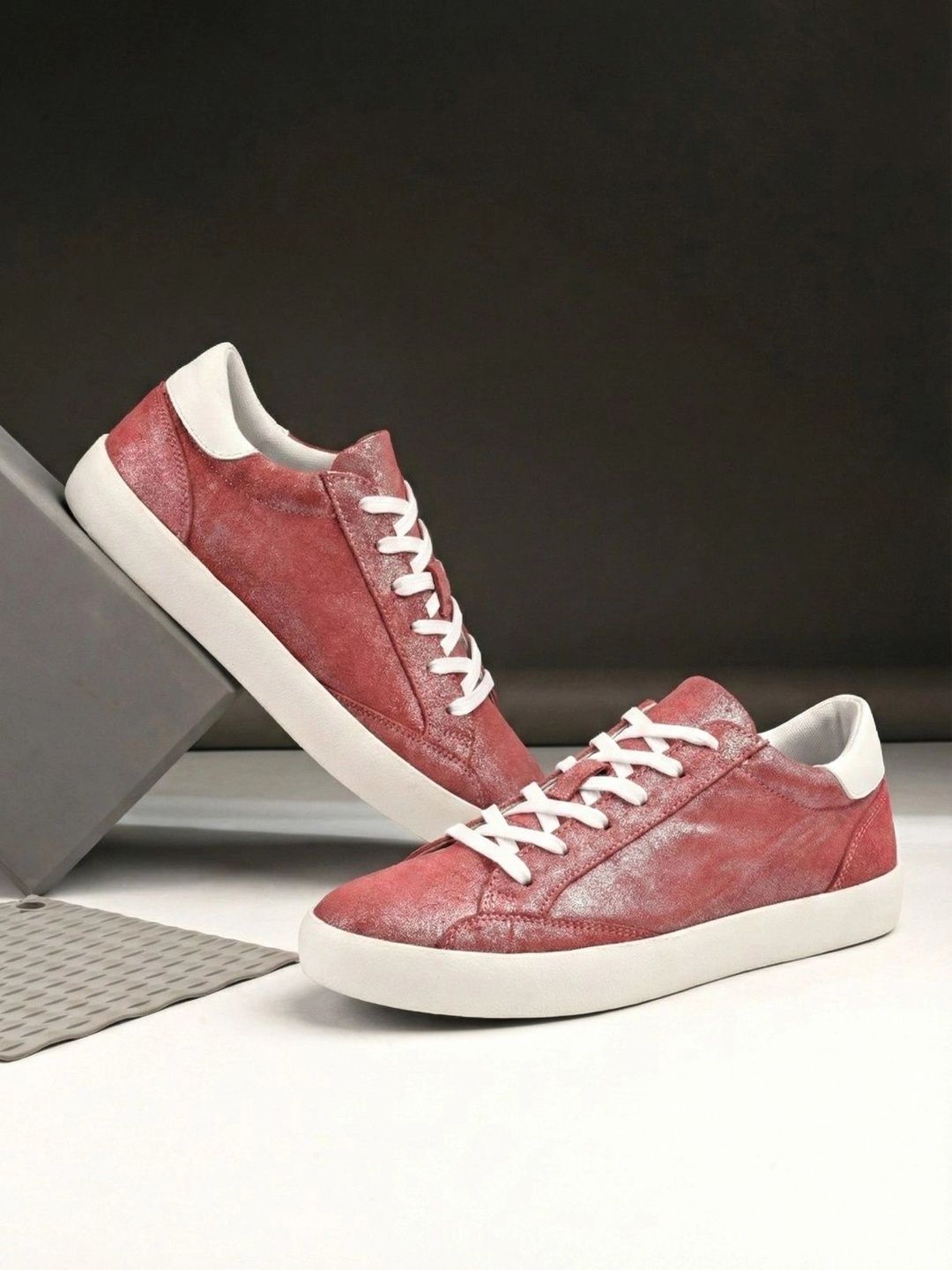 Mast & Harbour Women Textured Leather Sneakers-picture-36