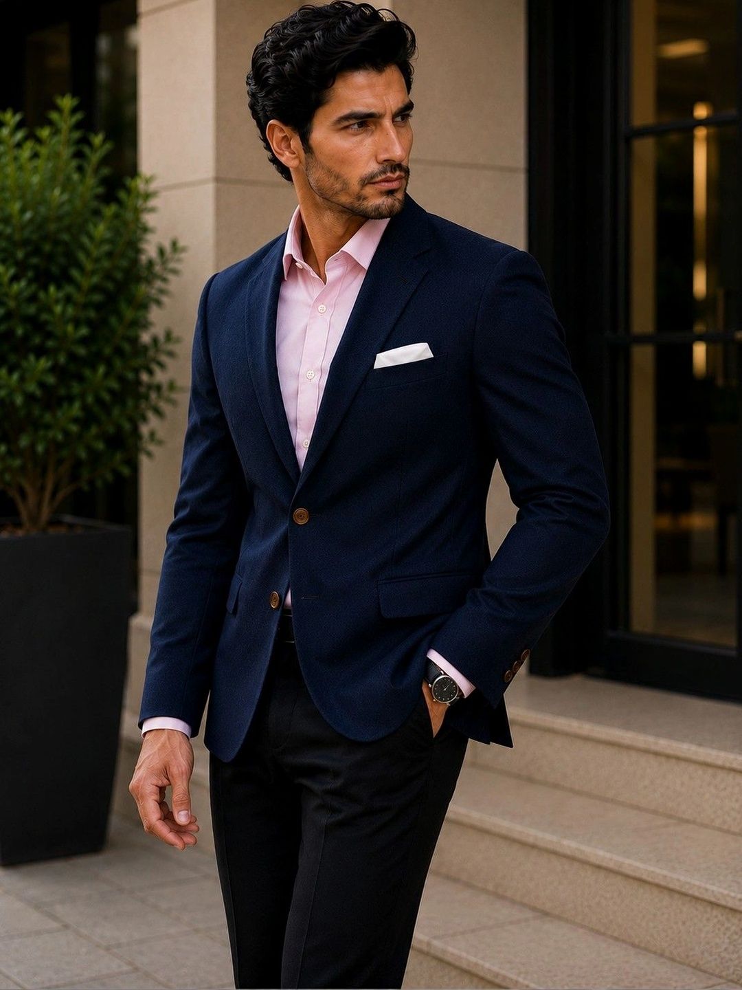 House of Pataudi Notched Lapel Collar Single-Breasted Tailored Fit Blazers-picture-14