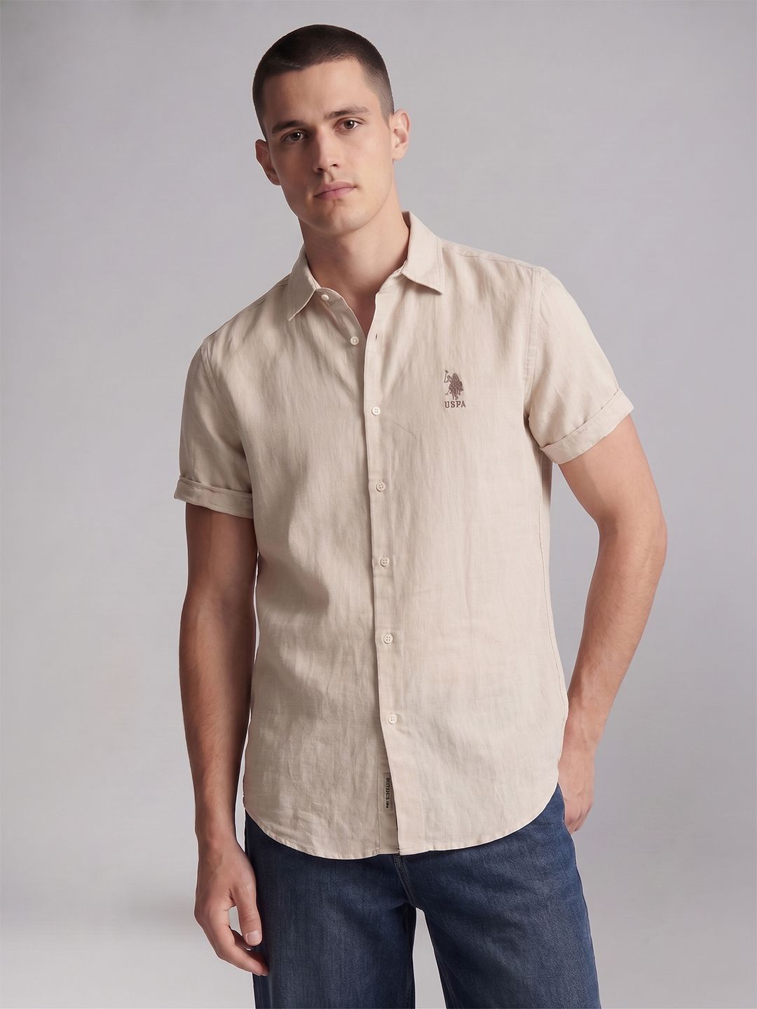 U.S. Polo Assn. Denim Co. Cotton Linen Casual Shirt-picture-29