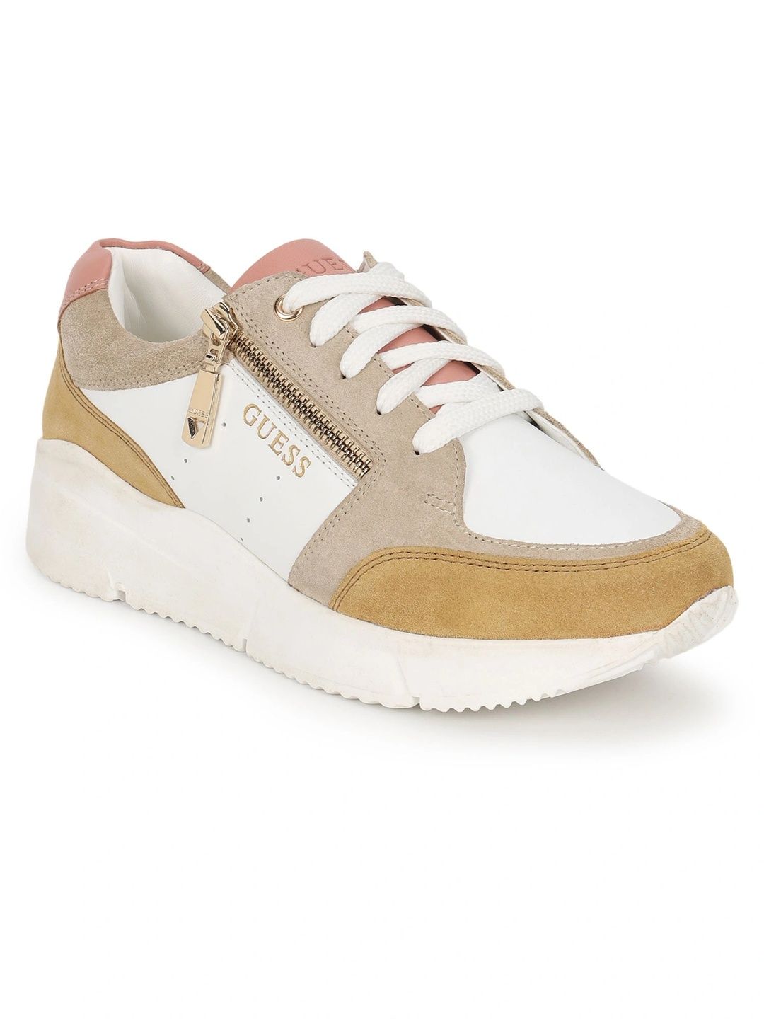 GUESS Women Colourblocked Leather Sneakers-picture-40