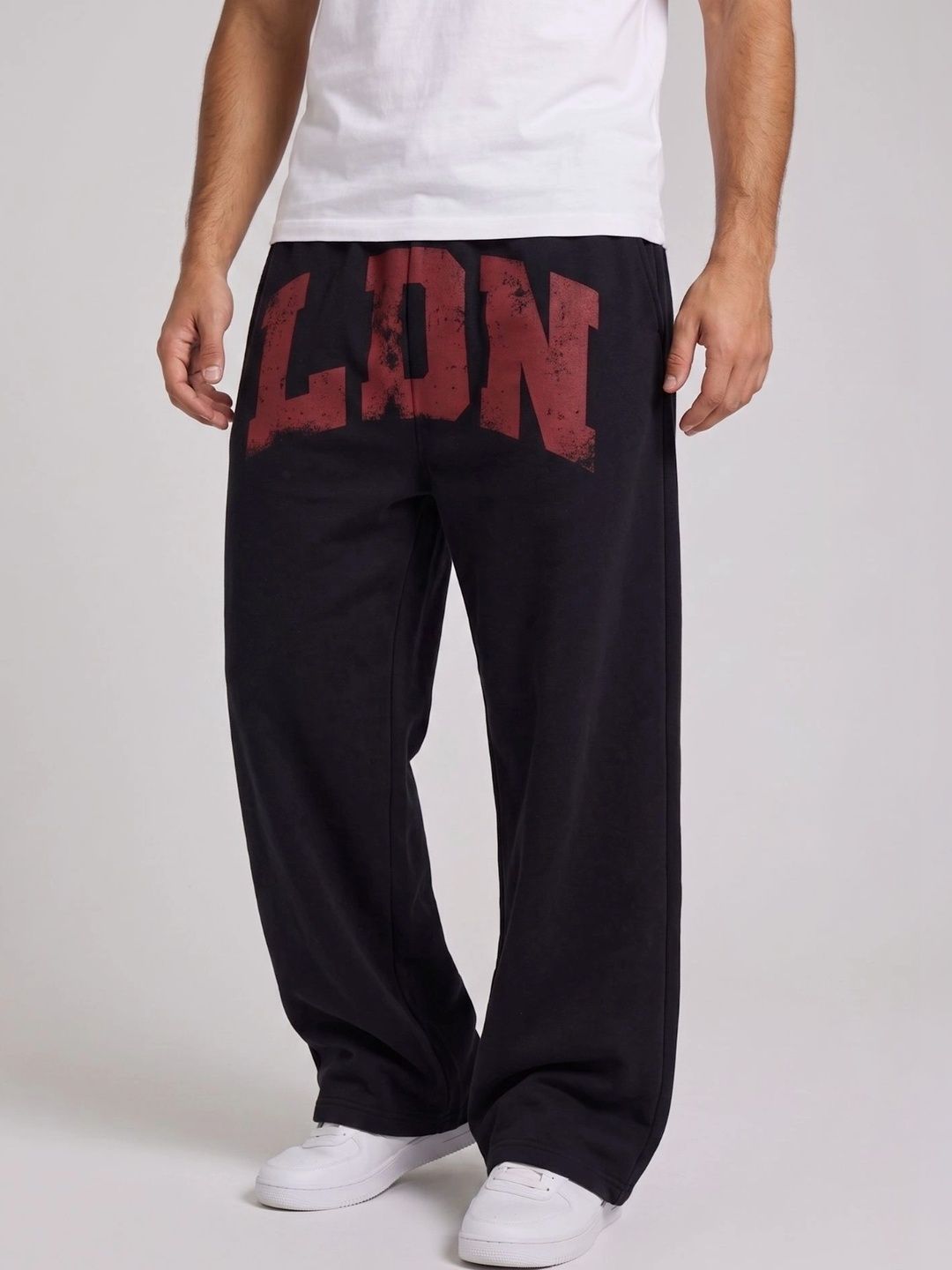 FLYNOFF Men Baggy Typography Training Track Pants-picture-22