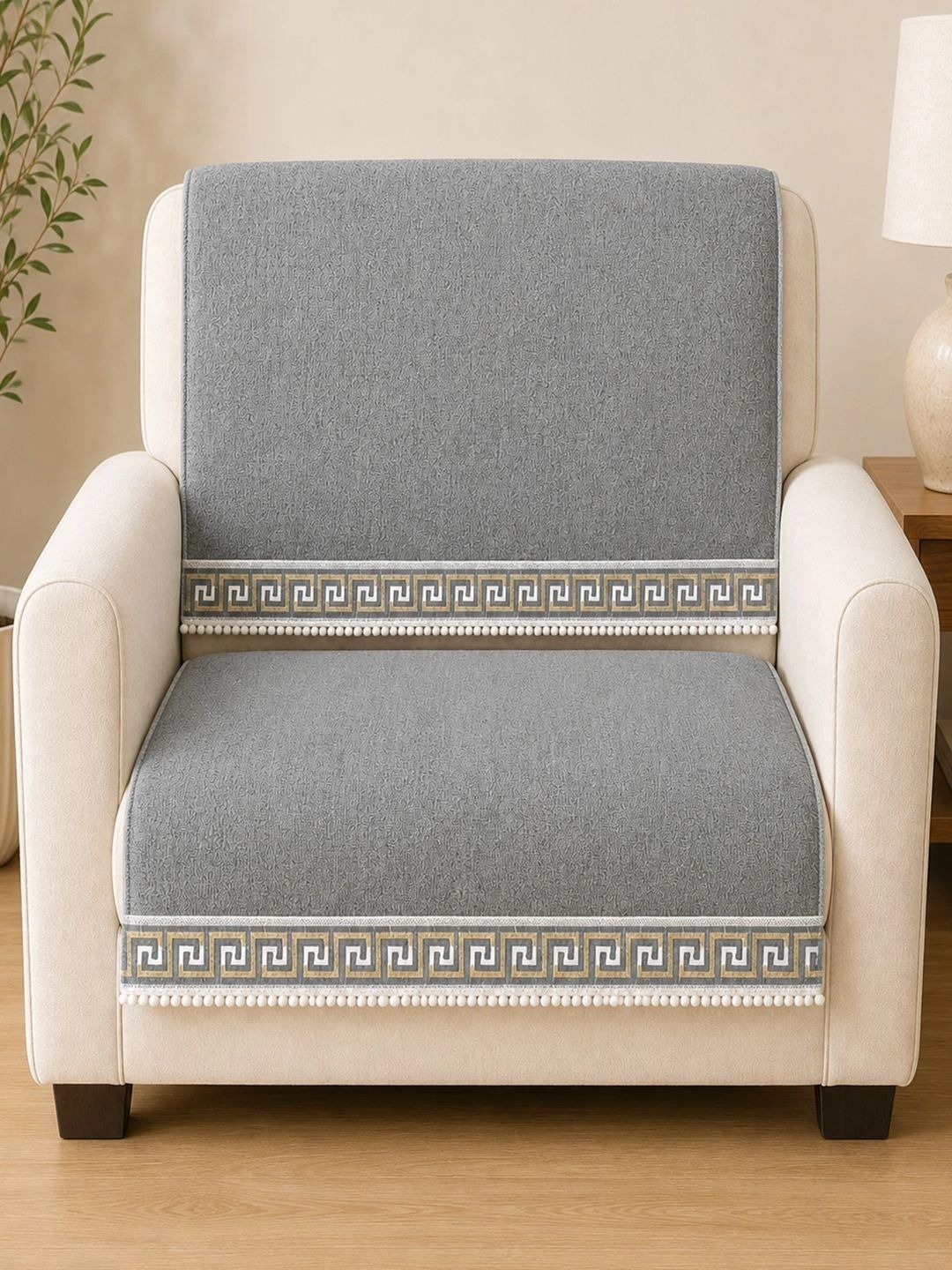 Aura Grey 2 Piece Sofa Cover Without Arms-picture-24