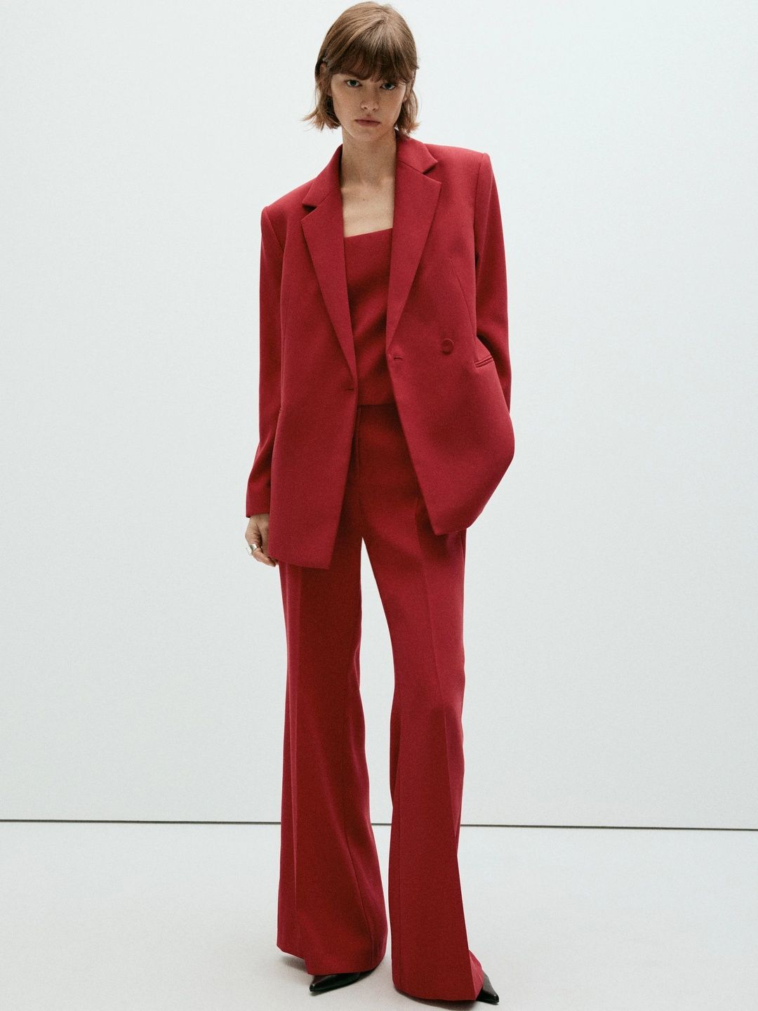 MANGO Notched Lapel Double-Breasted Party Blazer-picture-51