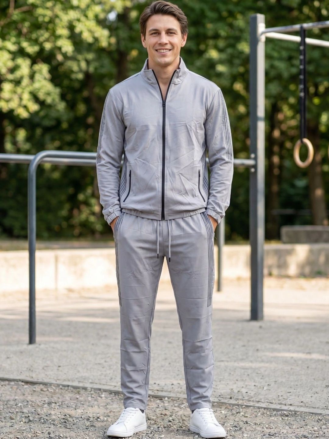 Sweet Dreams Colourblocked Mock Collar Tracksuits-picture-42
