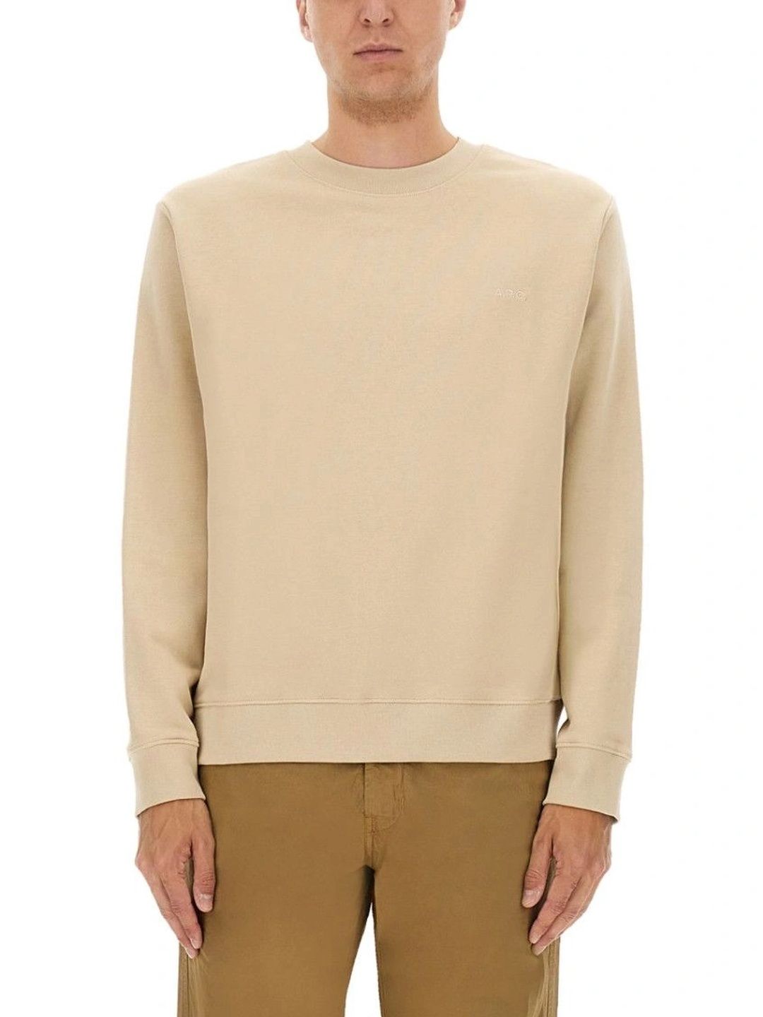 A.P.C. Light Beige Logo Sweatshirt-picture-11