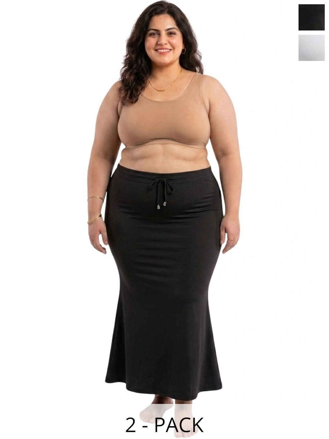 Esensuelle 7 Pack Of 2 Plus Size Mermaid Fit Saree Shapewear-picture-33
