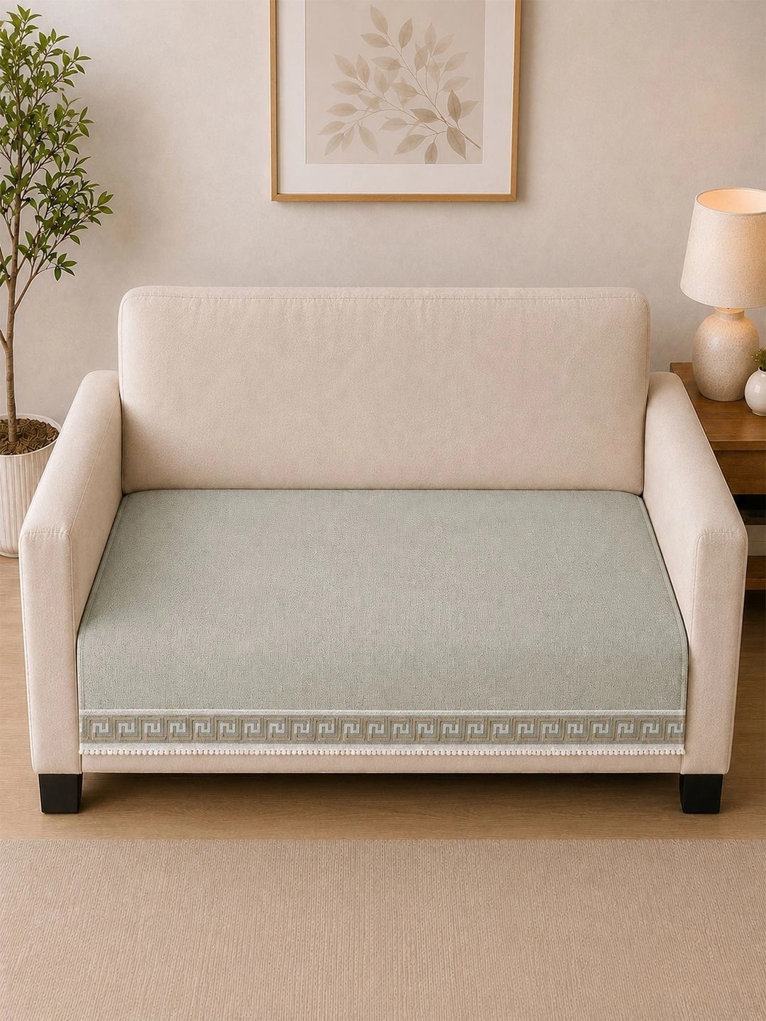 Clasiko Grey 1 Piece Sofa Cover Without Arms-picture-13