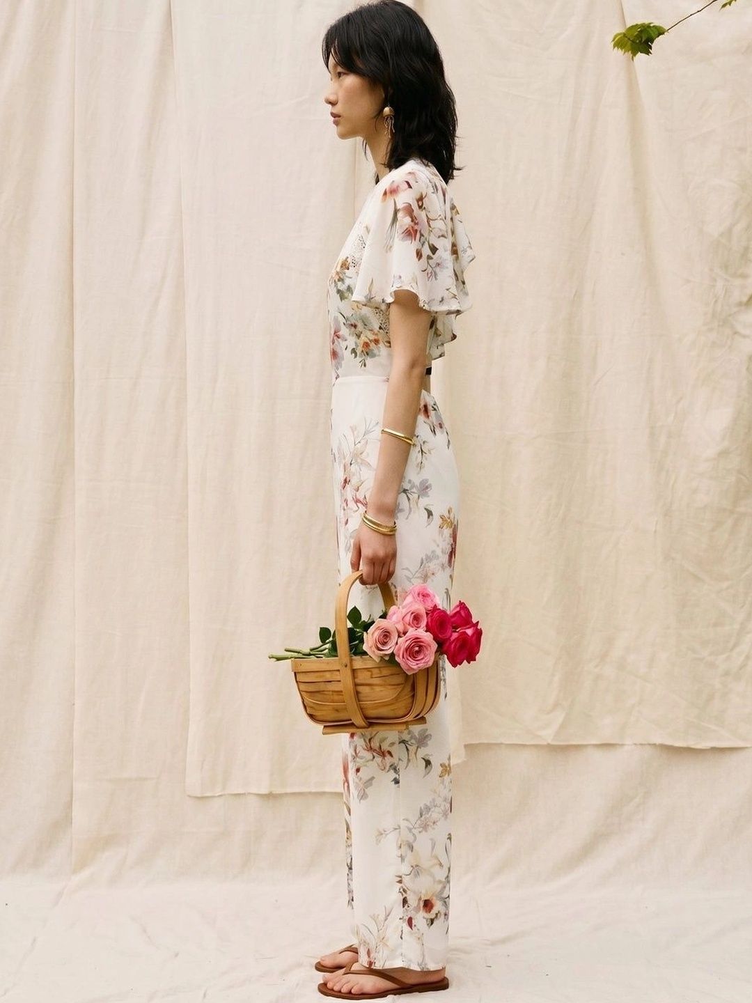 keptalive Printed Basic Jumpsuit with Lace Inserts-picture-54