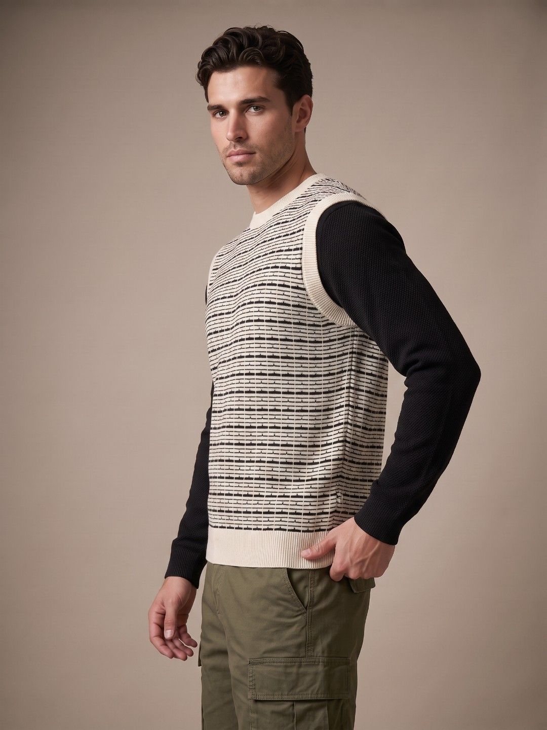 glitchez Striped Knitted Pullover-picture-36