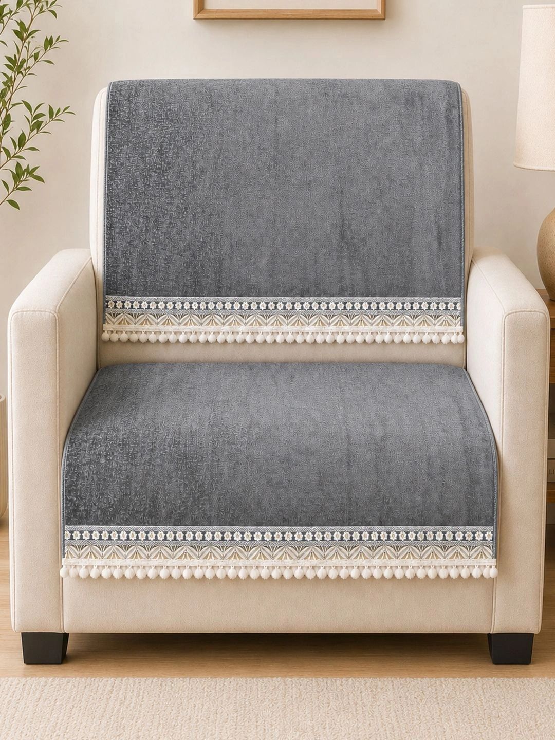 Myntra Elegant Homes Grey 2 Piece Sofa Cover Without Arms-image-46