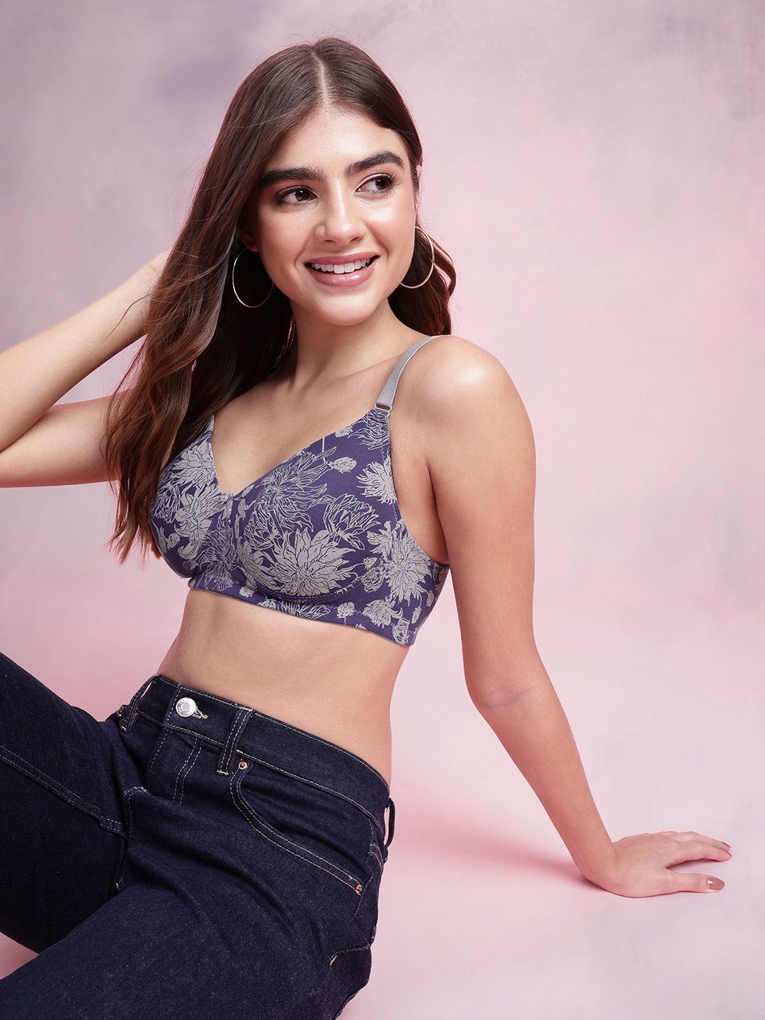 DressBerry Floral Printed Bra - Full Coverage Lightly Padded-picture-33