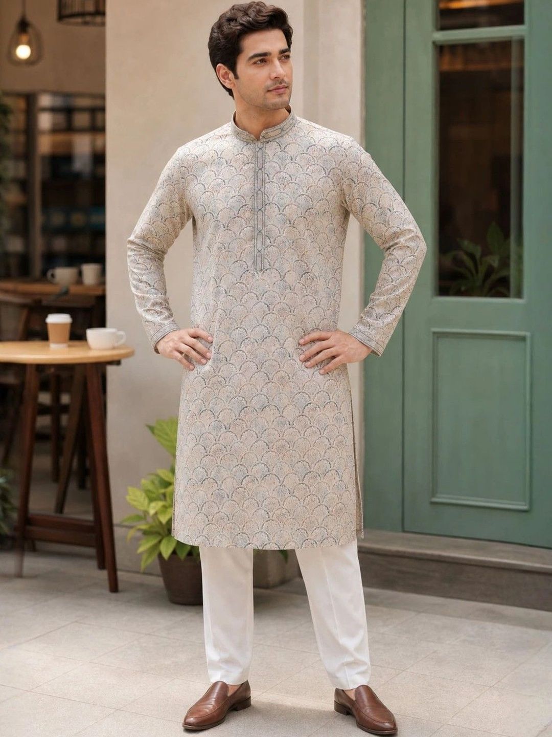 Rajlaxmi Punjabi Fashion Men Thread Work Brasso Kurta-picture-50